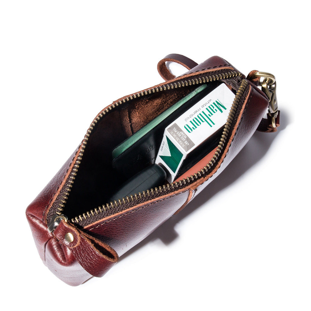 Crazy Horse Leather Simple Retro Long Purse | leather clutch bag - Essential Loved