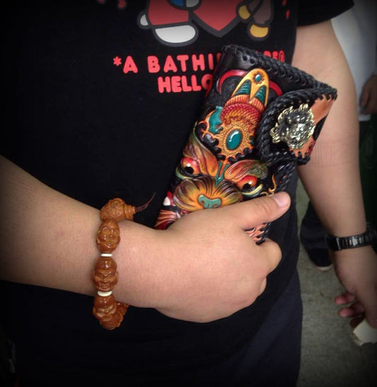 Men's And Women's Fashionable Leather Grab Bag | Tooled Leather Wallet - Essential Loved