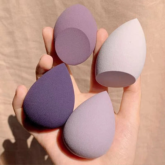 Make up blender puffs in various colors for applying foundation and powder.