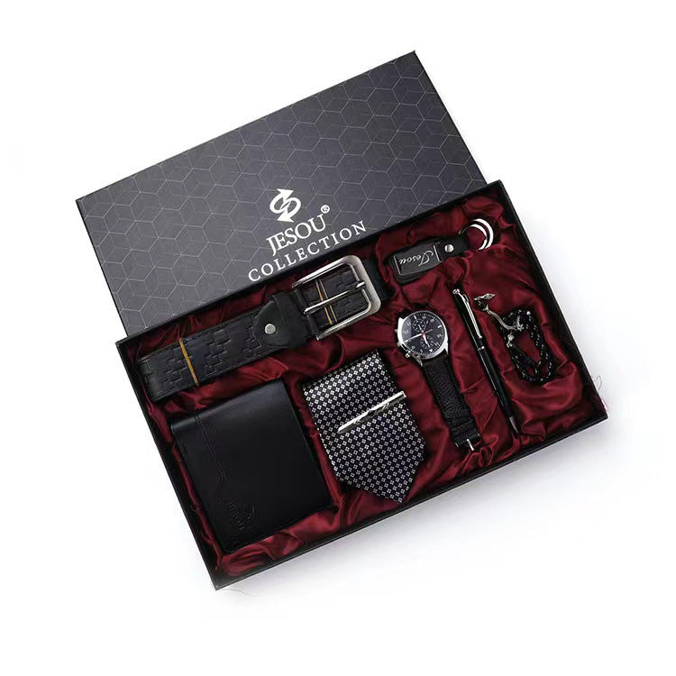 Exquisite Packaging Watch Belt Tie Wallet Simple Combination Suit | Men's Gift Set - Essential Loved