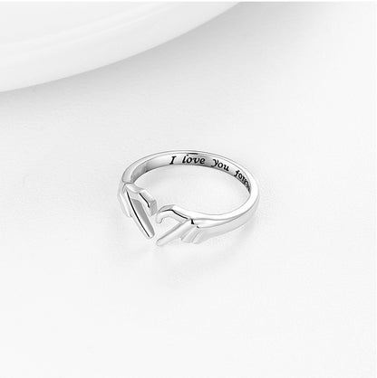 Romantic Fashion Ring For Women Couple Jewelry Silver Color Punk Gesture Wedding Men  Finger Accessories Gifts | Hand Hug Ring - Essential Loved