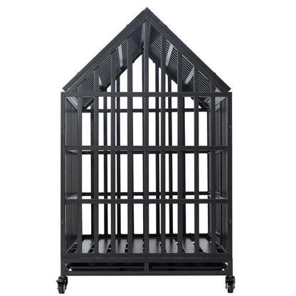 Heavy Duty Dog Cage Pet Cage With Roof And Roof Windows