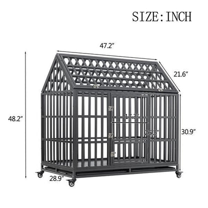 Heavy Duty Dog Cage Pet Cage With Roof And Roof Windows