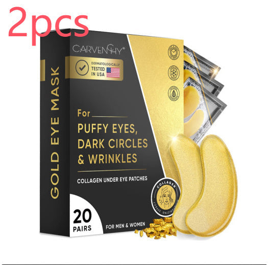 24K Gold Eye Mask Patch for Eye Bag Removal, Wrinkle Lifting, and Tightening, 20 Pairs.