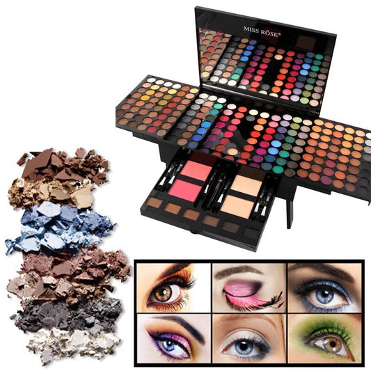 Piano-shaped makeup palette box with 180 colors eyeshadow and blush set.