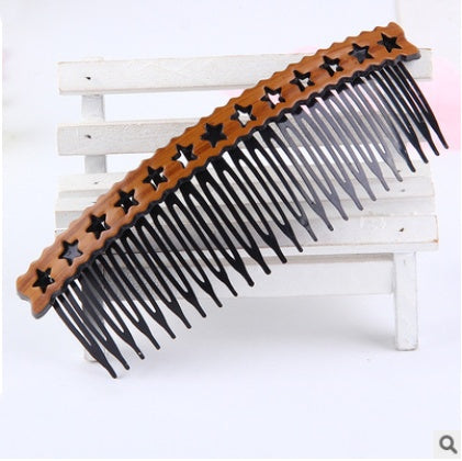 Fashion retro hair comb with star design, plastic and resin material, Korean style.