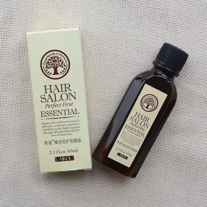 Hair Salon Protect Hair Essential Oil bottle and packaging on a neutral background.