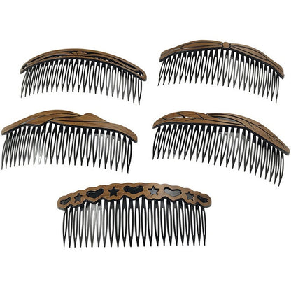 Fashion retro hair comb made of plastic and resin in Korean style for women's waves styling.