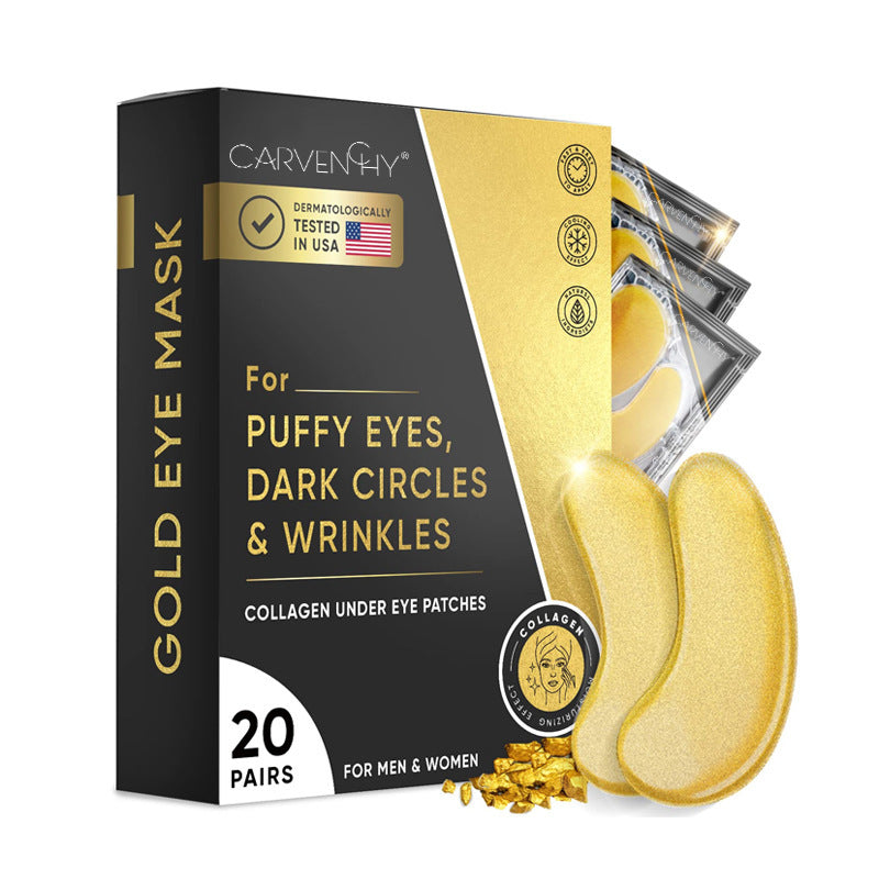 24K Gold Eye Mask Patch for Eye Bag Removal, Wrinkle Lifting, and Tightening