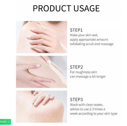 Lemon Cutin Gel usage instructions with step-by-step exfoliation process.