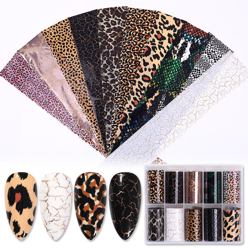 Ins Classic Manicure Nail Sticker Set with Snake and Star Designs