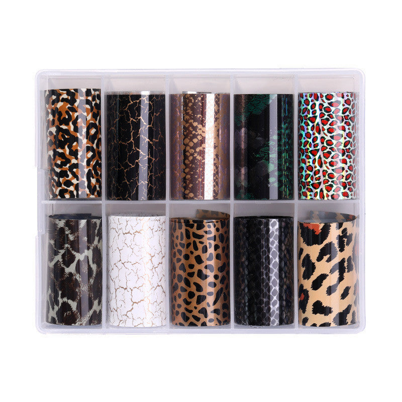 Boxed Ins Classic Manicure nail stickers with snake and star designs in various patterns.