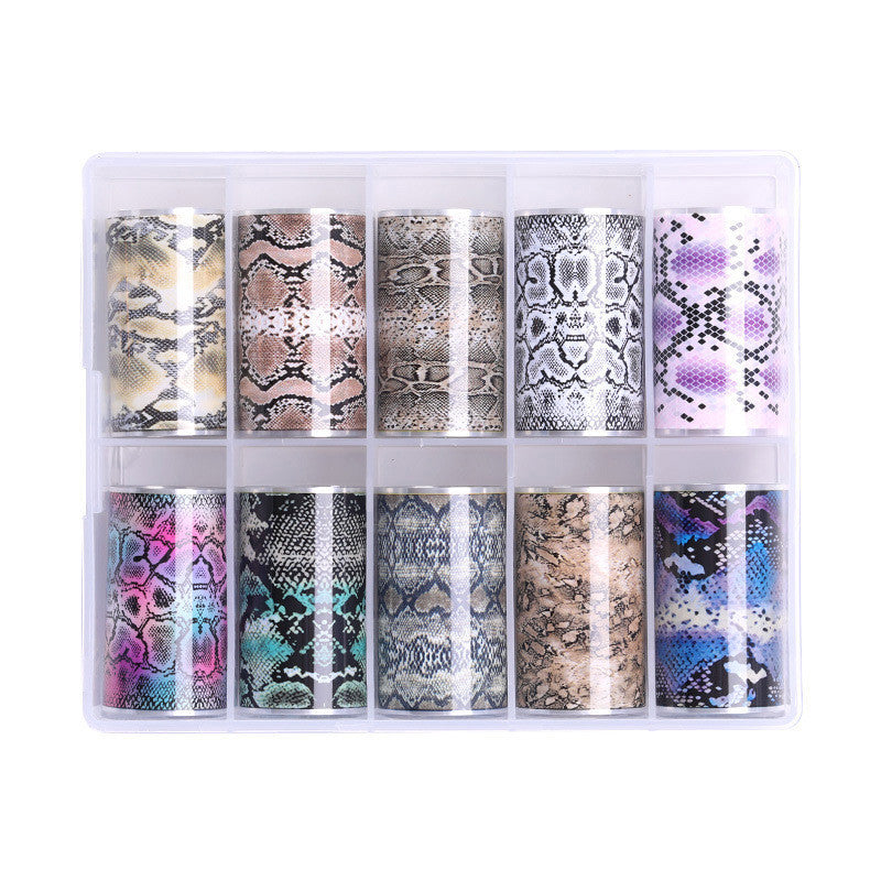 Boxed snake and star nail stickers set for Ins Classic Manicure.