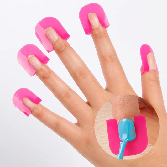 Pink nail polish model clips on fingers, highlighting nail tools usage.