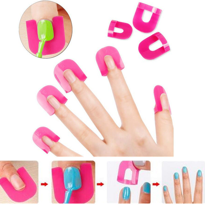 Nail tools nail polish model clips in pink, set of 26 pieces for nail art application.