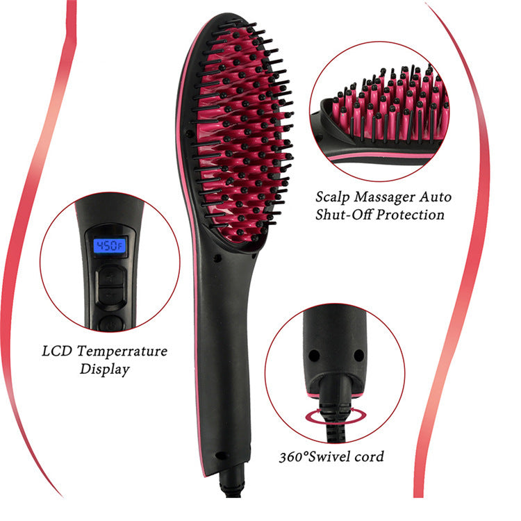 Imply Straight Electric Straight Hair Comb with LCD display and 360° swivel cord.