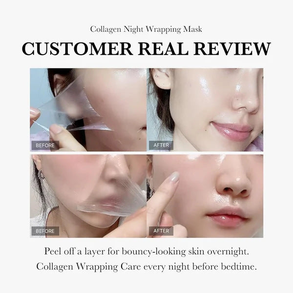 Face Night Mask - Natural Ingredients Firming Elasticity & Hydration  Anti-wrinkle For Skin Care | Collagen Night Wrapping Mask - Essential Loved
