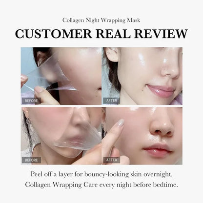Face Night Mask - Natural Ingredients Firming Elasticity & Hydration  Anti-wrinkle For Skin Care | Collagen Night Wrapping Mask - Essential Loved