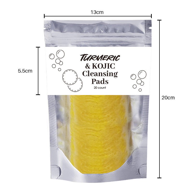 Compressed Facial Sponges Skin Care Tools For Face Clogged Pores Excess Oil Cleansing  | Turmeric Kojic Acid Exfoliating Cleansing Pads - Essential Loved