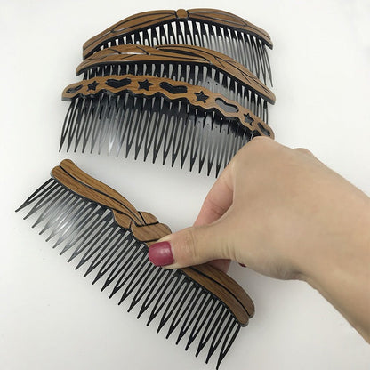 Retro-style hair combs in plastic and resin, ideal for Korean wave styling.