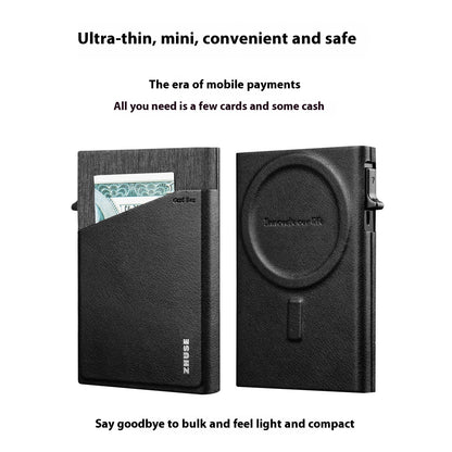 Aluminum Alloy Card Package - Anti-Theft Credit Card RFID Automatic Pop-up Leather | Magnetic Credit Card Holder - Essential Loved