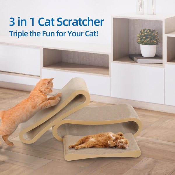 3-in-1 Cat Scratch Board Cardboard| Furniture Protector Cat Scratch Board - Essential Loved