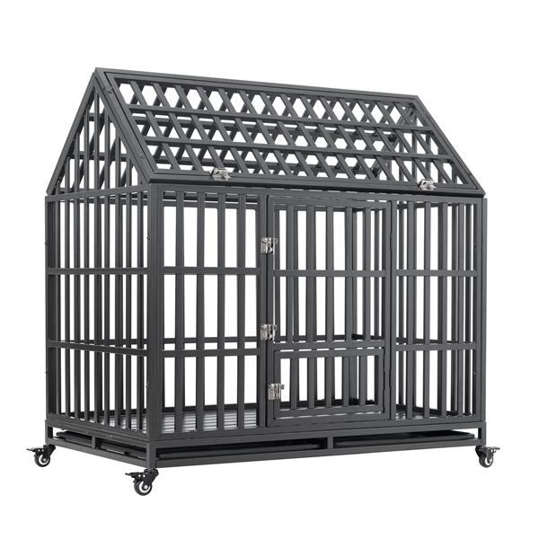 Heavy Duty Dog Cage Pet Cage With Roof And Roof Windows