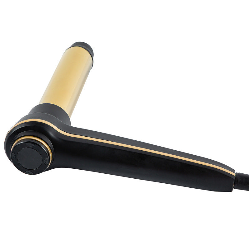 Amazon hot-selling hair curler with right angle design and LCD screen.