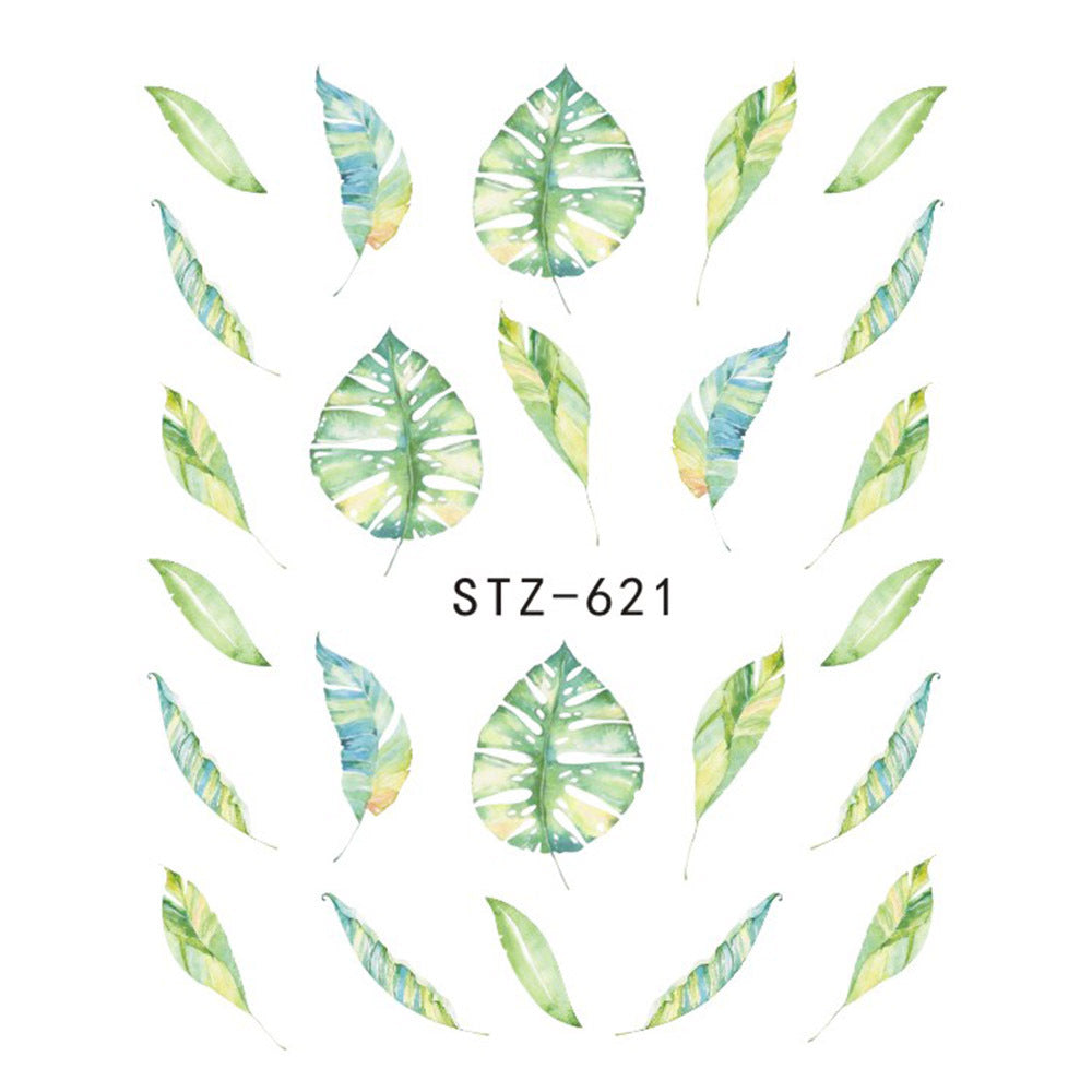 Nail sticker butterfly flower water transfer decal for manicure.