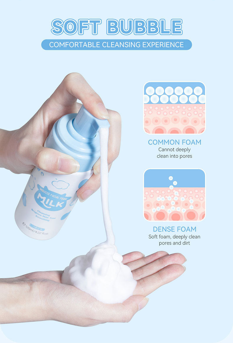 120ml pore cleaning skincare product with soft bubble foam.