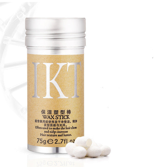 Hair wax stick for finishing broken hair, 75g bar.