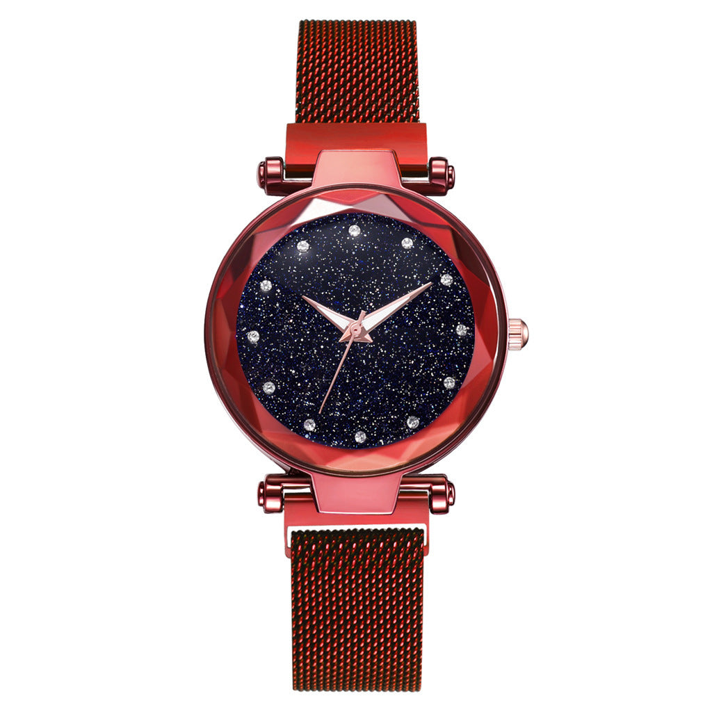 Luxury Women Watches Bracelet Set Fashion Elegant Magnet Buckle Ladies Starry Sky Watch Set Relogio