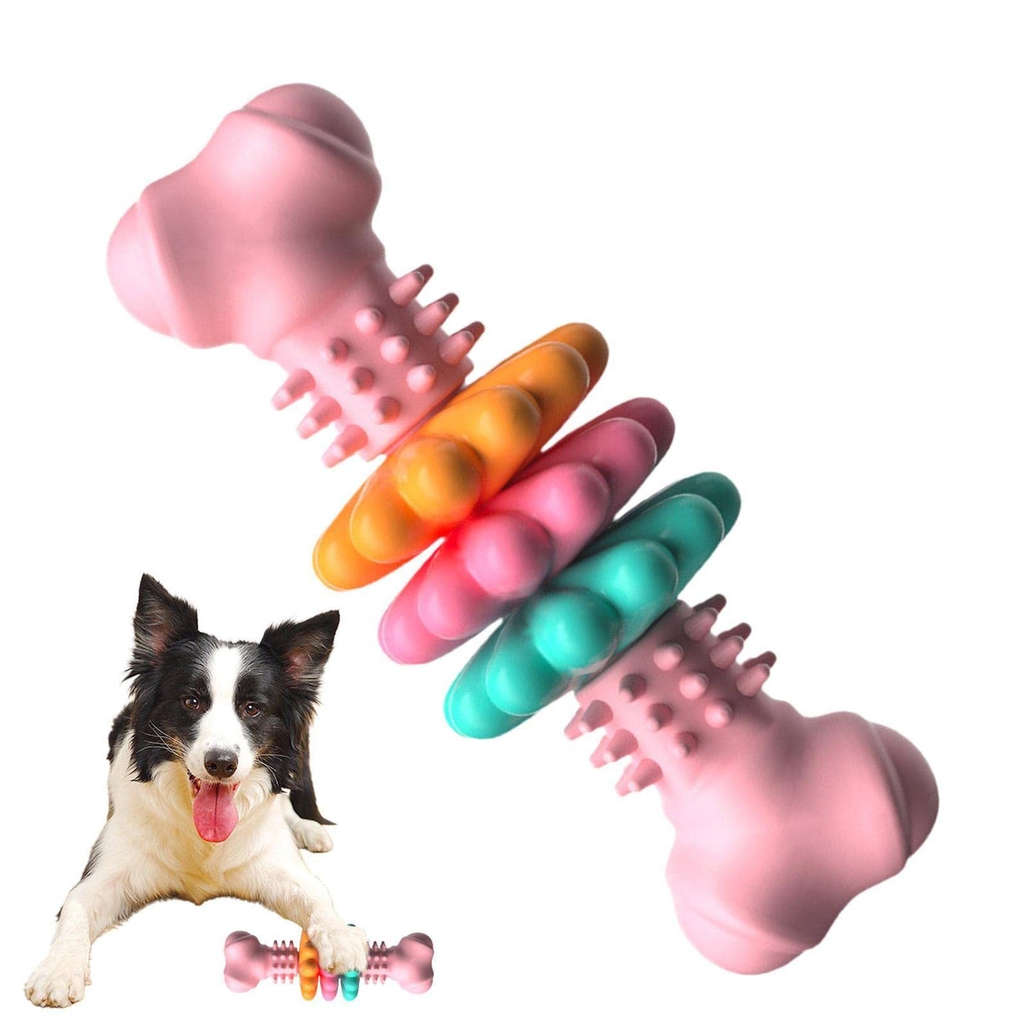Dog Chew Toy Dog Bone Type Dogs Teeth Cleaning Toys Indestructible TPR Bone Chewing Bite Resistant Teething Toys Pet Products | Dog Bone Toy - Essential Loved