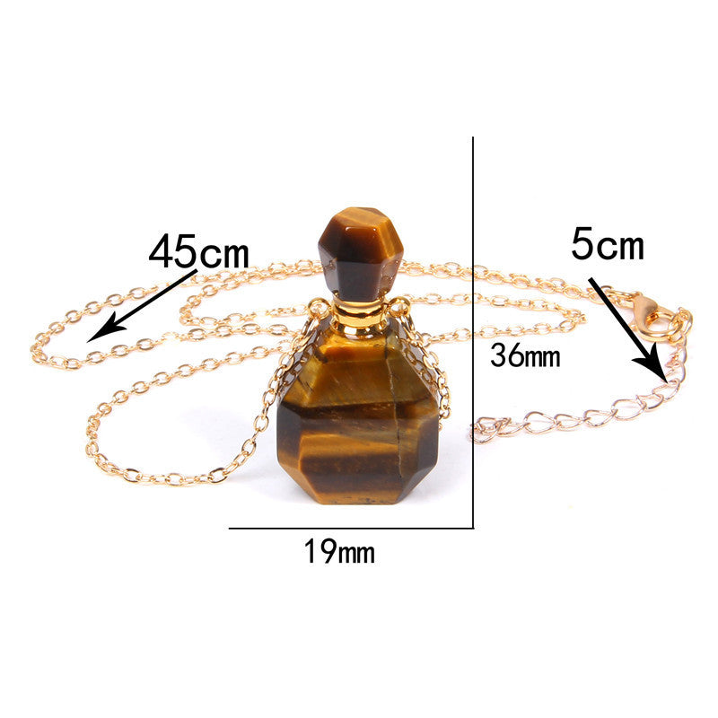 Perfume bottle crystal pendant necklace