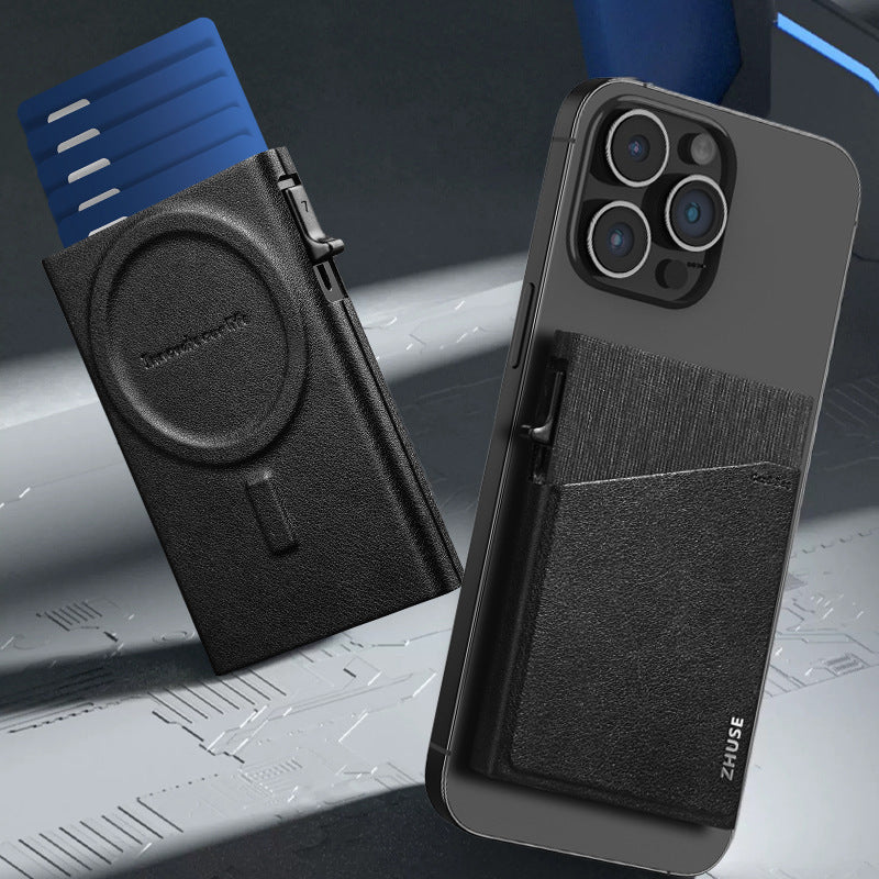 Aluminum Alloy Card Package - Anti-Theft Credit Card RFID Automatic Pop-up Leather | Magnetic Credit Card Holder - Essential Loved