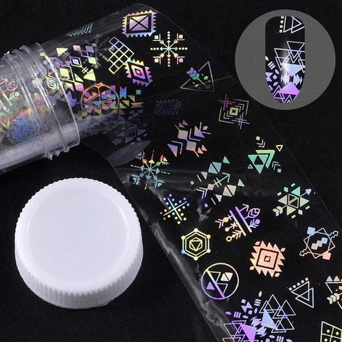 holographic nail sticker for nail art design in plastic bottle packaging