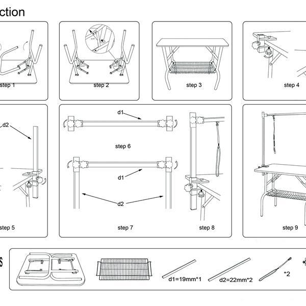 46 Inch Foldable Dog Pet Grooming Table