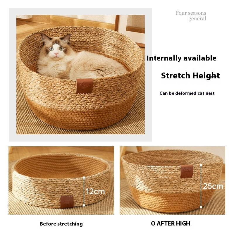 PE Rattan Cat Litter - Scratch Board Integrated Wear-resistant Cat Summer | Cat Basket Bed - Essential Loved