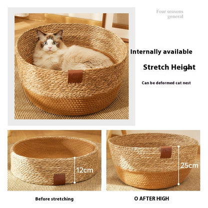 PE Rattan Cat Litter - Scratch Board Integrated Wear-resistant Cat Summer | Cat Basket Bed - Essential Loved