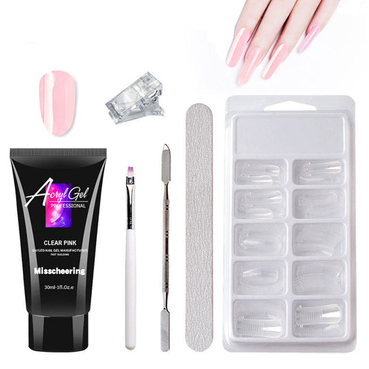 Painless Extension Gel Nail Art Kit with Tools and Crystal Gel