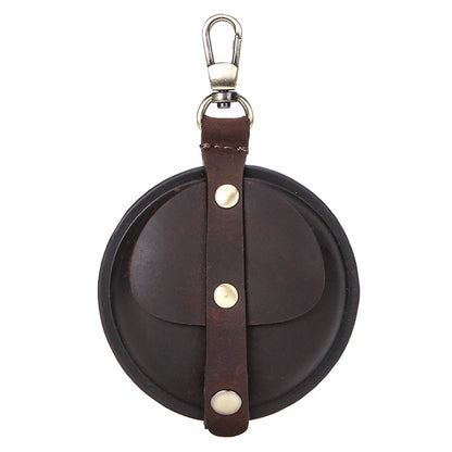 Crazy Horse Leather Round Multifunction Headphones