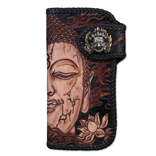Men's Top Layer Cow | Leather Carving Wallet - Essential Loved