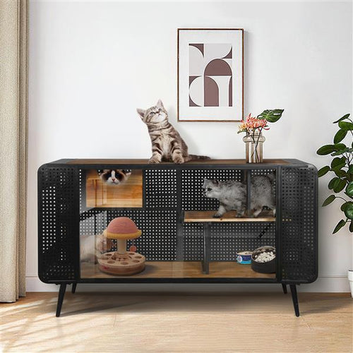 Tempered Glass Spacious And High Quality Cat House - Essential Loved