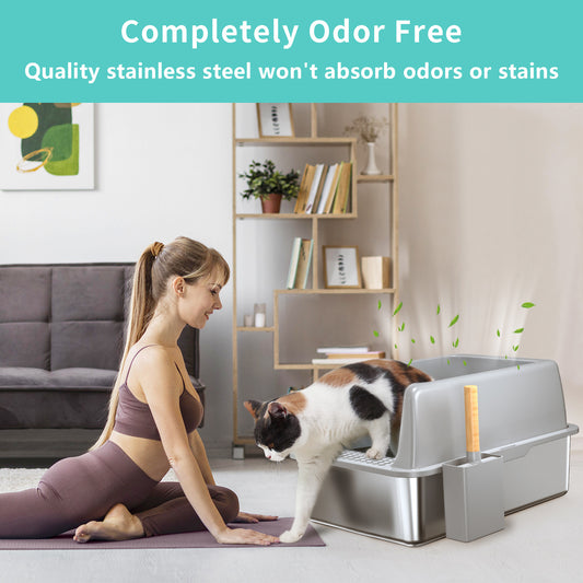 Semi-Enclosed Cat Litter Box - Essential Loved