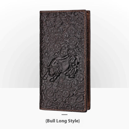 Personalized Retro Handmade Embossed Leather Wallet For Man