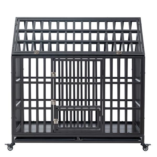 Heavy Duty Dog Cage Pet Cage With Roof And Roof Windows