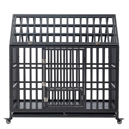 Heavy Duty Dog Cage Pet Cage With Roof And Roof Windows