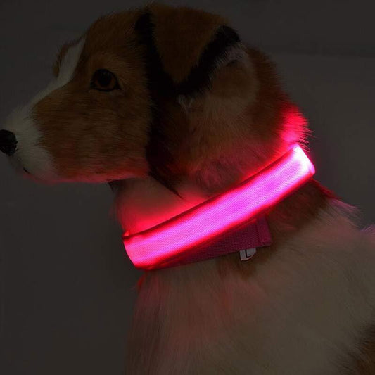 Luminous Night Safety Flashing Glow in Dark - Adjustable Pet Supplies| Nylon LED pet dog collar - Essential Loved