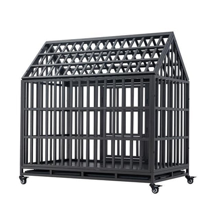 Heavy Duty Dog Cage Pet Cage With Roof And Roof Windows