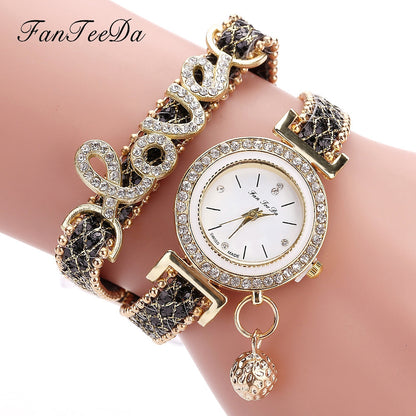 FanTeeDa Brand - Rhinestones Clock Womens Fashion Dress Wristwatch Relogio Feminino Gift | Ladies Bracelet Watches - Essential Loved